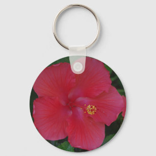 赤いハイビスカスの花 キーホルダー