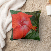 赤いハイビスカスの花 クッション (ブランケット)