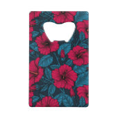 赤いハイビスカスの花 クレジットカード栓抜き (裏面)