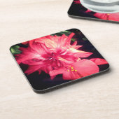 赤いハイビスカスの花 コースター (左側)
