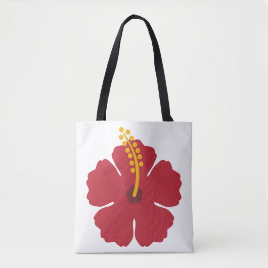 赤いハイビスカスの花 トートバッグ (正面)