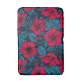 赤いハイビスカスの花 バスマット (正面縦)