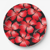 赤いハイビスカスの花 ペーパープレート (正面)