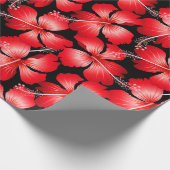 赤いハイビスカスの花 ラッピングペーパー (角)