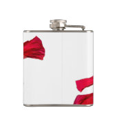 赤いハイビスカスの花 横から見たところ フラスク (裏面)