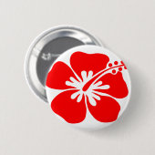 赤いハイビスカスの花 缶バッジ (正面&裏面)