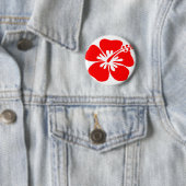 赤いハイビスカスの花 缶バッジ (インサイチュ)