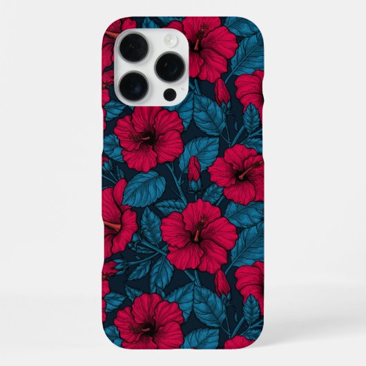 赤いハイビスカスの花 iPhoneケース (裏面)