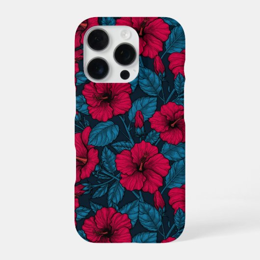 赤いハイビスカスの花 iPhoneケース (裏面)