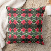 赤いハイビスカスティルパターン装飾用クッション クッション (ブランケット)