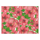 赤いハイビスカスパターンII テーブルクロス (正面(横))