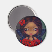 "赤いハイビスカスフェアリー"マグネット マグネット (正面/裏面)