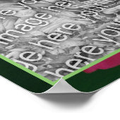 赤いハイビスカスフラワーフレームあなたの写真を追加 ポスター (角)