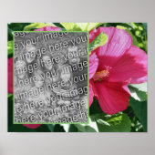 赤いハイビスカスフラワーフレームあなたの写真を追加 ポスター (正面)