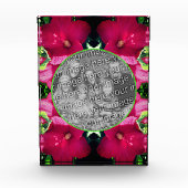 赤いハイビスカスフラワーフレーム フォトブロック (正面)