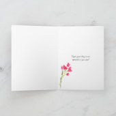 赤いハイビスカスフラワーママの誕生日 カード (内部)