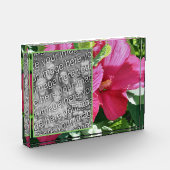 赤いハイビスカスフラワー自分の花を追加 フォトブロック (左)