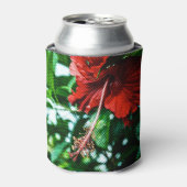 赤いハイビスカスフラワー 缶クーラー (缶正面)