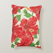 赤いハイビスカス アクセントクッション (裏面(縦))