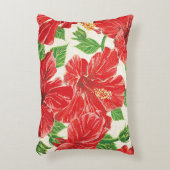 赤いハイビスカス アクセントクッション (正面(垂直))
