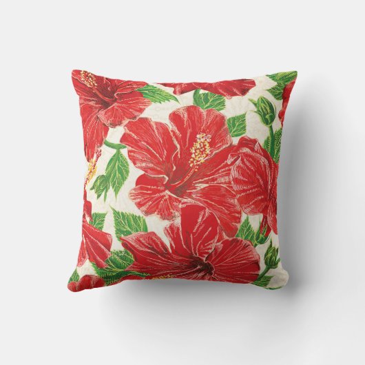 赤いハイビスカス クッション (裏面)