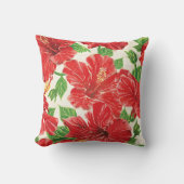 赤いハイビスカス クッション (正面)