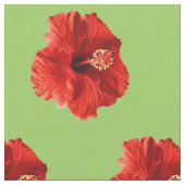 赤いハイビスカス ファブリック (クローズアップ)