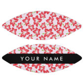 赤いハイビスカス、赤い花、あなたの名前 アメリカンフットボール (パネル)