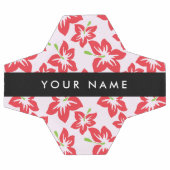 赤いハイビスカス、赤い花、あなたの名前 サッカーボール (フラット)