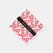 赤いハイビスカス、赤い花、あなたの名前 スタンダードカクテルナプキン (角)