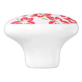 赤いハイビスカス、赤い花、あなたの名前 セラミックノブ (側面)