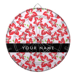 赤いハイビスカス、赤い花、あなたの名前 ダーツボード