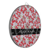 赤いハイビスカス、赤い花、あなたの名前 ダーツボード (正面左)