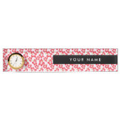 赤いハイビスカス、赤い花、あなたの名前 デスクネームプレート (正面)