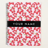 赤いハイビスカス、赤い花、あなたの名前 プランナー手帳 (正面)