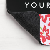 赤いハイビスカス、赤い花、あなたの名前 マウスパッド (コーナー)