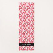 赤いハイビスカス、赤い花、あなたの名前 ヨガマット (正面)