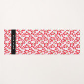 赤いハイビスカス、赤い花、あなたの名前 ヨガマット (正面(横))