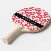 赤いハイビスカス、赤い花、あなたの名前 卓球ラケット (正面アングル)