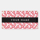 赤いハイビスカス、赤い花、あなたの名前 横断幕 (横)