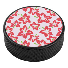 赤いハイビスカス、赤い花、花のパターン アイスホッケーパック