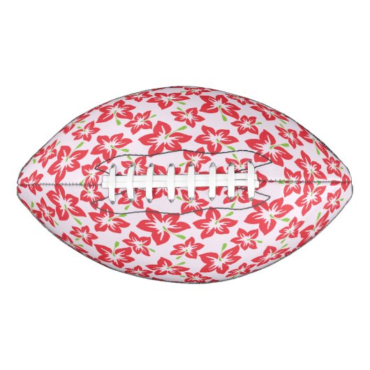 赤いハイビスカス、赤い花、花のパターン アメリカンフットボール (正面)