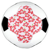 赤いハイビスカス、赤い花、花のパターン サッカーボール (回転)