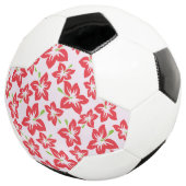 赤いハイビスカス、赤い花、花のパターン サッカーボール (3/4)