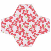 赤いハイビスカス、赤い花、花のパターン サッカーボール (フラット)