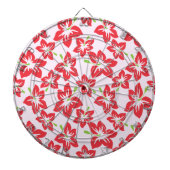 赤いハイビスカス、赤い花、花のパターン ダーツボード (正面)