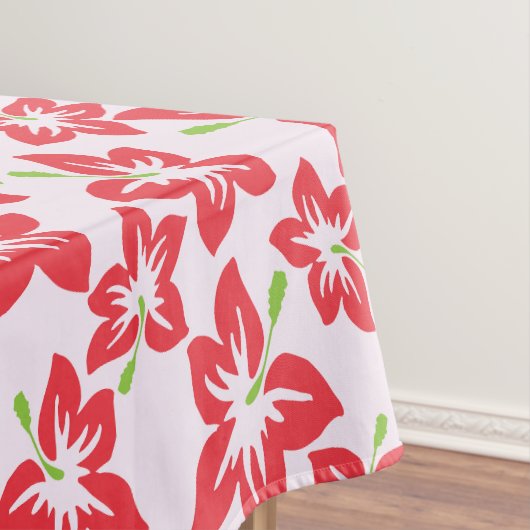 赤いハイビスカス、赤い花、花のパターン テーブルクロス (インサイチュ)