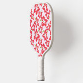 赤いハイビスカス、赤い花、花のパターン ピックルボールラケット (左)
