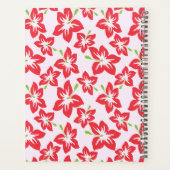 赤いハイビスカス、赤い花、花のパターン プランナー手帳 (裏面)