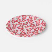 赤いハイビスカス、赤い花、花のパターン ペーパープレート (アングル)